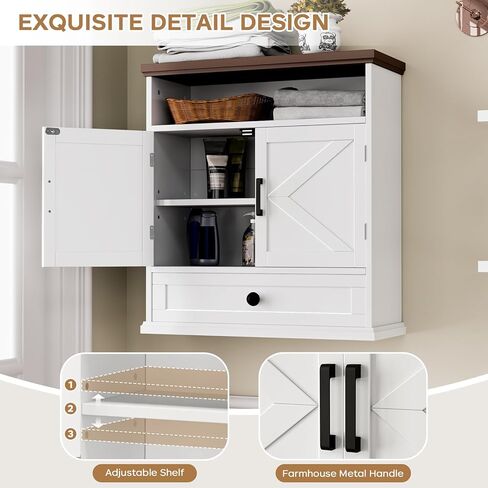 64.8" Farmhouse Corner Cabinet, Dining Room Tall Corner Cabinet with 4 Barn Doors and 5 Storage Shelves, Bar Storage Cabinets for Kitchen, Living Rooms, Laundry Room White in Saudi Arabia
