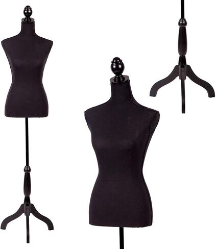 FDW Manikin 60"-67"Height Adjustable Female Dress Model Display Torso Body Tripod Stand Clothing Forms (（White）) in Saudi Arabia