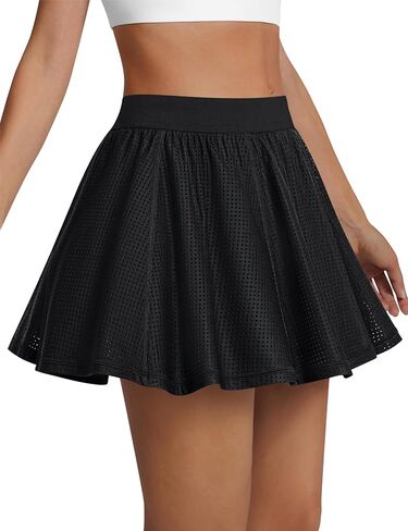 LouKeith Tennis Skirt High Waisted Mesh Casual Pickleball Athletic Skirts Workout Golf Skorts for Women with Pockets in Saudi Arabia