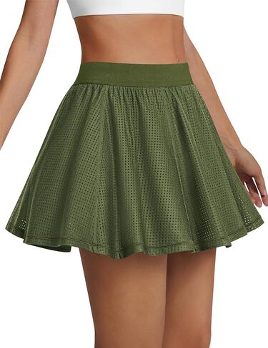 LouKeith Tennis Skirt High Waisted Mesh Casual Pickleball Athletic Skirts Workout Golf Skorts for Women with Pockets in Saudi Arabia