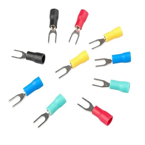 fengpeng 100Pcs/Lot Fork Type Wire Spring Terminal SV2-4 1.5-2.5mm² U Y Brass Insulated Spade Crimping Cable Connector AWG16-14(Mix 100) in Saudi Arabia