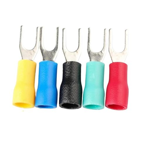 fengpeng 100Pcs/Lot Fork Type Wire Spring Terminal SV2-4 1.5-2.5mm² U Y Brass Insulated Spade Crimping Cable Connector AWG16-14(Mix 100) in Saudi Arabia