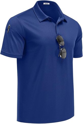 COOFANDY Mens Polo Shirt Short Sleeve Quick Dry Tactical Shirts Golf Polos Collared Work Shirts for Men with Pocket in Saudi Arabia