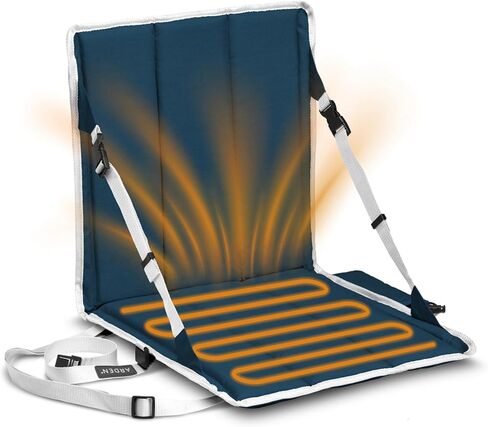Arden Heated Stadium Seat, Foldable, Lightweight with Carrying Strap, Foam Cushion for Comfort, Adjustable, Back Support, Multi-Functional Use As Stadium Seat or Seat Pad, Royal Blue/White in Saudi Arabia