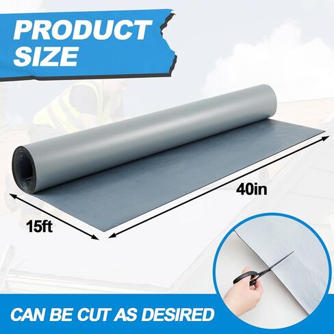 Roof Waterproof Tape 8in x 15ft - Heavy Duty TPU Self-Adhesive Leak Repair Tape for Metal & Corrugated Roofs, Windows, Rvs, Gutters - Instant Waterproof Seal & Weatherproof Repair (Gray) in Saudi Arabia