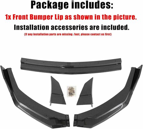 5PCS Front Bumper Lip W/Winglet for Ford Mustang S650 GT/Ecoboost/Dark Horse 2024-2025 AMPP Front Splitter Chin Air Dam ABS Plastic (Glossy Black) in Saudi Arabia