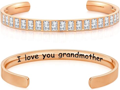 18K Gold/Rose Gold Plated Bracelets for Women, 5A Sparkling Square Cubic Zirconia Waterproof Never Tarnish Bangle Bracelet Jewelry, Equipped with Gift Box, Valentines Mother's Day Birthday Christmas Gifts for Women in Saudi Arabia