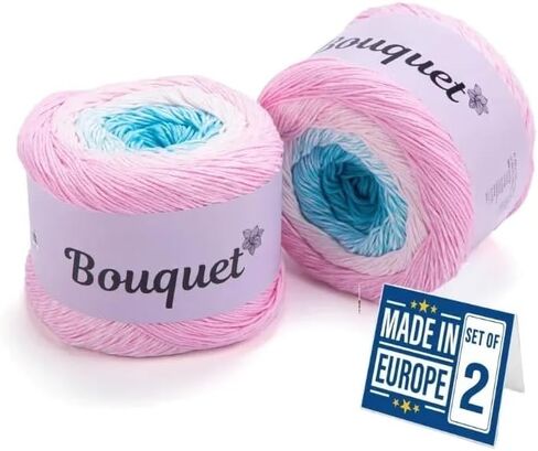 2 Skein Yarn Art Flowers Yarn 55% قطن 45% أكريليك 250 جرام 1094 ياردة متعدد الألوان غزل القطن قوس قزح الكروشيه غزل الربيع والصيف الجميلة 1 أفضل 7 ألوان الأكثر استخدامًا (الزهور، 269) in Kuwait