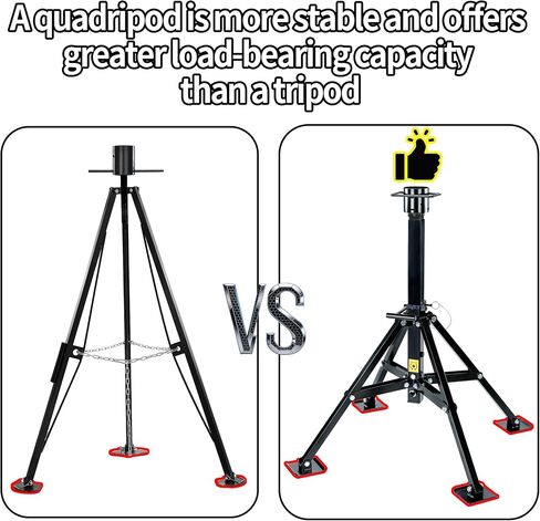 5th Wheel RV Tripod Stabilizer Heavy Duty 4-Leg King Pin Quadripod Jack, Drill Adjustable, Height Adjustable 30" to 57.5", 5500 LBS Load Capacity, Power Operated Jack in Saudi Arabia