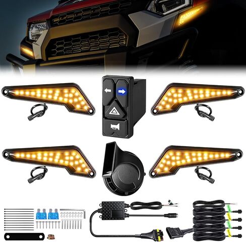 مجموعة إشارة الانعطاف UTV مع قرن 110D، سلكي مسبقًا، التوصيل والتشغيل UTV Universal Street Legal Blinker Kit مع مفتاح متأرجح متكامل، متوافق مع Polaris، Can-Am، CFMOTO جنبًا إلى جنب in Kuwait