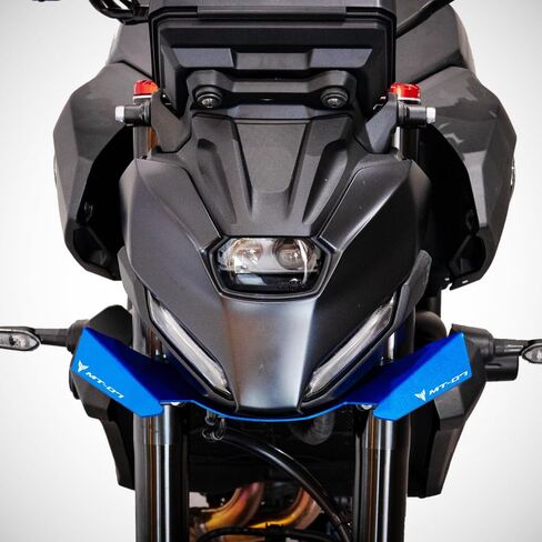 يناسب Yamaha MT-07 MT07 MT 07 FZ07 2025 2026 ملحقات الدراجات النارية الألومنيوم المفسدات الأمامية الهوائية الجناح الأمامي العاري (أسود) in Kuwait
