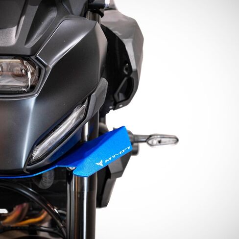 يناسب Yamaha MT-07 MT07 MT 07 FZ07 2025 2026 ملحقات الدراجات النارية الألومنيوم المفسدات الأمامية الهوائية الجناح الأمامي العاري (أسود) in Kuwait