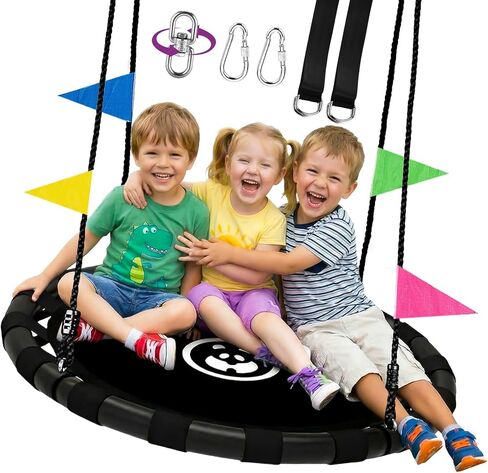 HeyZoo 48" Saucer Tree Swing 900LBS Heavy Duty for Kids & Adults, Black in Saudi Arabia