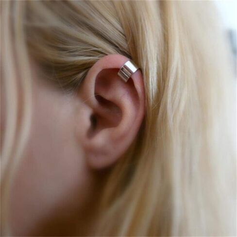 5pcs Ear Cuffs non Piercing Ear Cuff Earrings Silver Gold Ear Cuff Earrings for Women Hypoallergenic non Pierced Clip on Cartilage Earring Hoop Conch Earring Hoops in Saudi Arabia