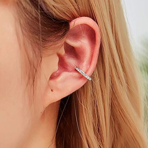 5pcs Ear Cuffs non Piercing Ear Cuff Earrings Silver Gold Ear Cuff Earrings for Women Hypoallergenic non Pierced Clip on Cartilage Earring Hoop Conch Earring Hoops in Saudi Arabia