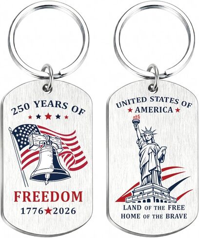 America 250 Keychain - USA 250th Anniversary 1776–2026 Stainless Steel Eagle Key Chain Gift, 250 Years of Freedom Commemorative Keepsake in Saudi Arabia