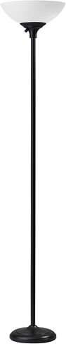 Adesso 7506-01 Glenn 300W Torchiere، 71 بوصة، 2 × 150 واط ساطع/مكافئ. إل إي دي، أسود، عدد 1 مصباح أرضي in Saudi Arabia