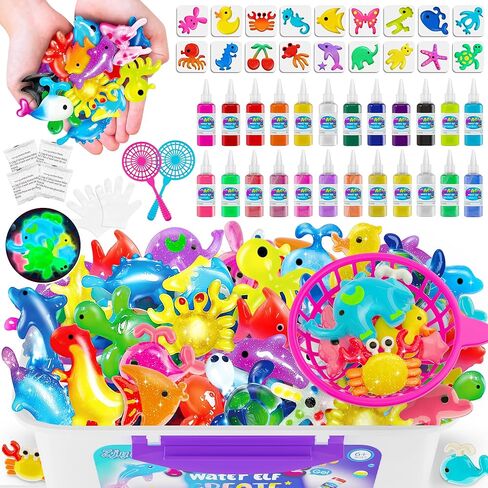Magic Water Elf Toy Kit - Water Fairy Water Gel Kit, 24 Pcs Magic Gel and 18 Molds - Create Fun Water Toys, Ideal Xmas Gifts for Boys Girls Ages 6+ in Saudi Arabia