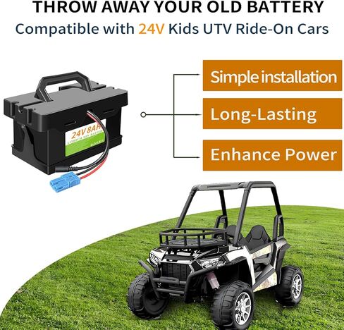 24V 12Ah Battery for Ride On toy,Built in 30A BMS, compatible with Dynacraft Realtree Power Wheels 24Volt UTVs, Replace Lead Acid Battery 12FM7, Lighter and Longer Lasting in Saudi Arabia