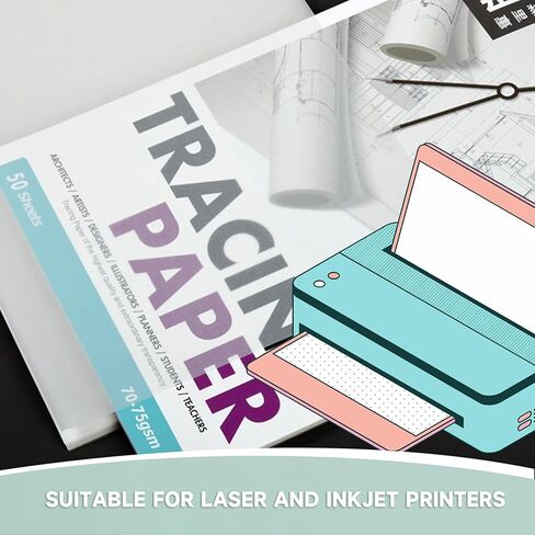 ورق Vellum الشفاف من VEOOK، 50 ورقة 56 رطل/83 جرامًا للمتر المربع 11 × 17 بوصة ورق تتبع Vellums قابل للطباعة للتتبع والرسم والرسم وتراكبات البطاقات وأحزمة البطن الدعوات والأظرف والفانوس (VP-05) in Kuwait