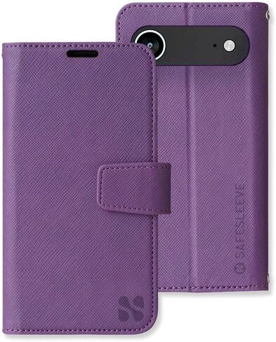 SafeSleeve EMF Blocker للهاتف الخلوي، حافظة جلدية قابلة للفصل لهاتف iPhone 17 Pro Max - أزرق داكن in Kuwait