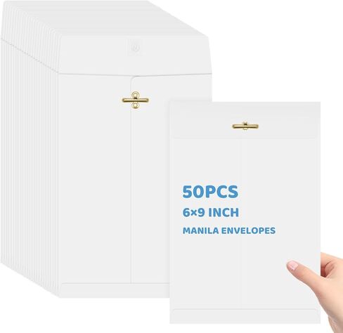 Manilla Envelopes, 5×7.5 100PCS White Kraft Manilla Envelope with Clasp Closure, Manilla Envelopes Clasp Envelopes for Home, Office, Business, Legal or School, Great, Storing or Mailing Documents in Saudi Arabia