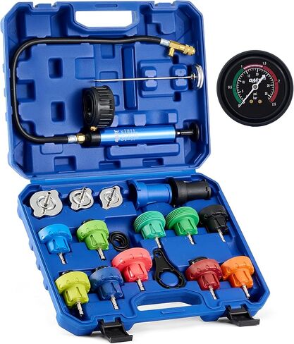 Orion Motor Tech Coolant Pressure Tester Kit, 26pc Coolant Vacuum Refill Kit with 18 Radiator Adapters, Radiator Cooling System Pressure Tester & Filler Kit with Vacuum Pump Vacuum Purge & Refill Tool in Saudi Arabia