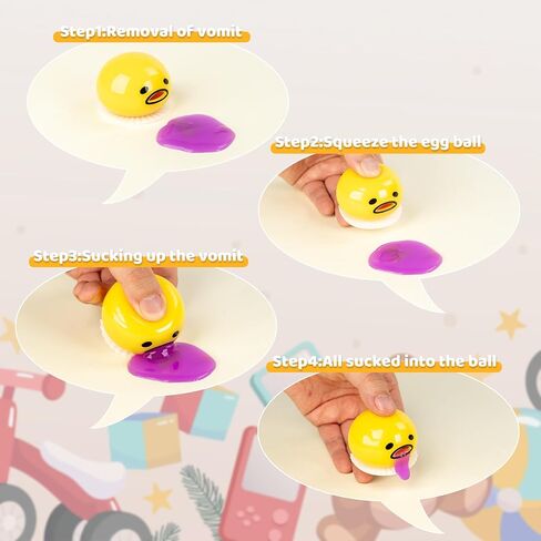 4 قطع من كرات تخفيف التوتر التي تمتص القيء، لعبة ضغط التقيؤ، لعبة تململ جديدة، هدايا عيد الميلاد للأطفال والكبار، متعددة الألوان. in Kuwait