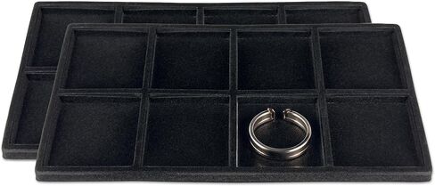 TheDisplayGuys For Your Modern Living 2-Pack 24-Jars Velvet Foam Padding Jewelry Container Inserts - Tray/Case Liners - Large Gem, Beads, Collectibles Storage Box (Black) by The Display Guys in Saudi Arabia