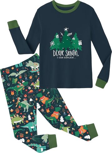 بيجامة للأطفال الصغار 100% قطن بيجامة للأطفال للأولاد والبنات طقم بيجامة بأكمام طويلة مكون من قطعتين طقم Pjs ملائم تمامًا 2T-6T in Kuwait