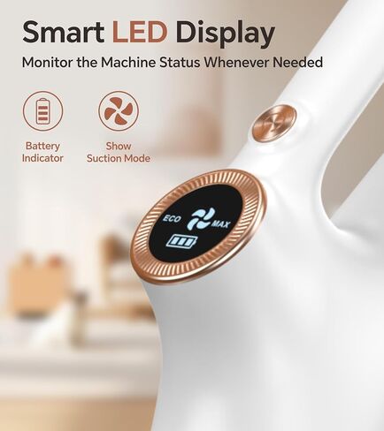 مكنسة كهربائية لاسلكية، مكنسة كهربائية لاسلكية قابلة لإعادة الشحن مع شفط قوي وشاشة LED، مكنسة كهربائية محمولة للمنزل، مكنسة كهربائية لاسلكية لشعر الحيوانات الأليفة للأرضيات الصلبة، أسود in Saudi Arabia