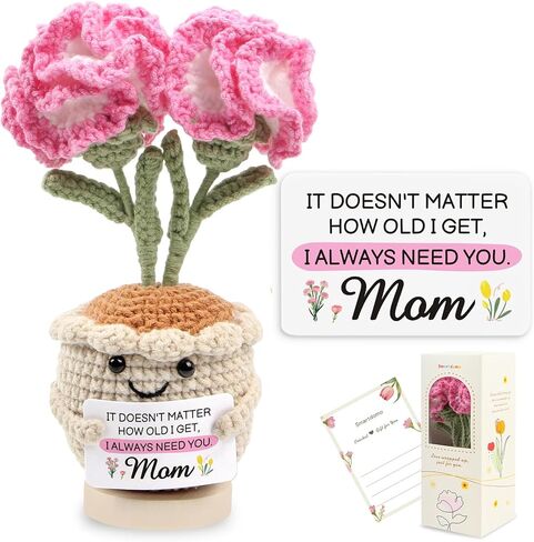Christmas Thank You Gifts for Women, Handmade Positive Crochet Sunflower with Card, Emotional Support Plush, Appreciation Gifts for Teacher, Coworker, Friend, Stocking Stuffer, Birthday in Saudi Arabia