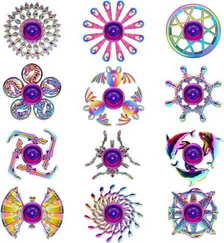 6 Pack Metal Fidget Spinner for Kids and Adults, Fidget Toys for Focus, Stress Relief, ADHD & Anxiety, Sensory Fidget Set for Christmas Stocking Stuffers Gifts in Kuwait