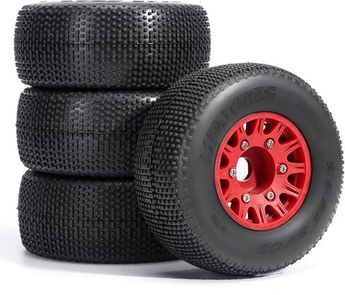 عجلة لاصقة مسبقًا ومجموعة إطارات صغيرة لـ 1/10 RC Truck Slash، Arrma Fury/Senton، Tekno SCT410، HSP 94155، 117 × 45.5 مم، 12/14/17 مم سداسي، 4 قطع، أخضر in Kuwait