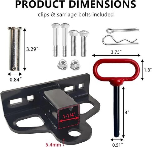 وصلة وصلة مقطورة لجزازة العشب بدون دوران، فولاذ شديد التحمل بسمك 8 مم، مناسب عالمي لمراكز الفتحات مقاس 2.5 بوصة - 5.0 بوصة، تصميم فتحة سلسلة متعددة الاستخدامات، مع كرة وصلة بطول 2 بوصة وأجهزة مسمار، لمسة نهائية غير لامعة مقاومة للصدأ in Kuwait