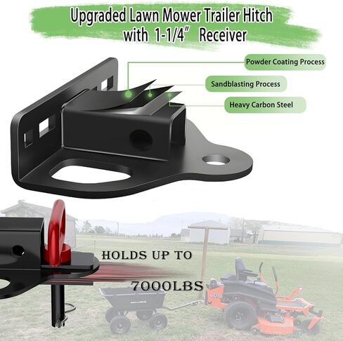 وصلة وصلة مقطورة لجزازة العشب بدون دوران، فولاذ شديد التحمل بسمك 8 مم، مناسب عالمي لمراكز الفتحات مقاس 2.5 بوصة - 5.0 بوصة، تصميم فتحة سلسلة متعددة الاستخدامات، مع كرة وصلة بطول 2 بوصة وأجهزة مسمار، لمسة نهائية غير لامعة مقاومة للصدأ in Kuwait