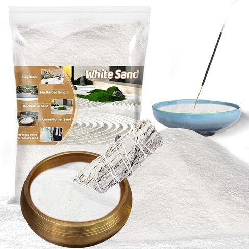 رمل أبيض ناعم 425 جم للحرف اليدوية - رمل الكوارتز رمل حديقة زن رمل مزخرف لحشو المزهريات؛ حفل زفاف الوحدة الرمال. مبخرة رملية؛ رمل حوض السمك in Kuwait
