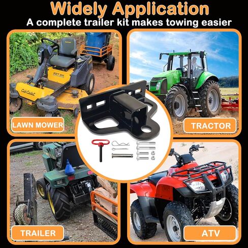 وصلة وصلة مقطورة لجزازة العشب بدون دوران، فولاذ شديد التحمل بسمك 8 مم، مناسب عالمي لمراكز الفتحات مقاس 2.5 بوصة - 5.0 بوصة، تصميم فتحة سلسلة متعددة الاستخدامات، مع كرة وصلة بطول 2 بوصة وأجهزة مسمار، لمسة نهائية غير لامعة مقاومة للصدأ in Kuwait