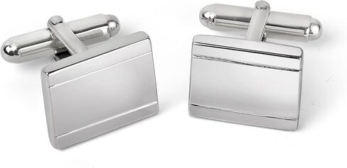 Sterling Silver Oval Stepped Cufflinks – Handcrafted Solid Sterling Silver Men’s Accessory, Engravable Polished Finish, Elegant Groomsmen & Formal Gift in Saudi Arabia