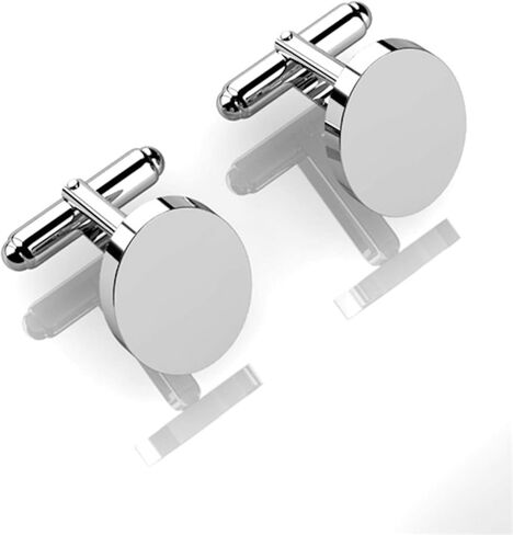 Sterling Silver Oval Stepped Cufflinks – Handcrafted Solid Sterling Silver Men’s Accessory, Engravable Polished Finish, Elegant Groomsmen & Formal Gift in Saudi Arabia