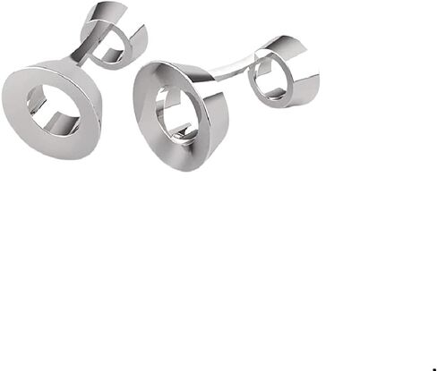 Sterling Silver Oval Stepped Cufflinks – Handcrafted Solid Sterling Silver Men’s Accessory, Engravable Polished Finish, Elegant Groomsmen & Formal Gift in Saudi Arabia