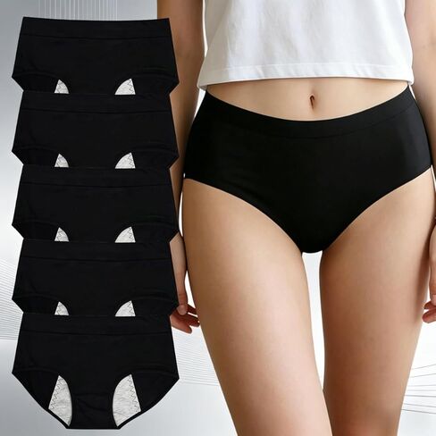 5Pcs Women's High-waisted Plus-size Underwear, Pure Cotton Briefs, Loose And Comfortable in Saudi Arabia