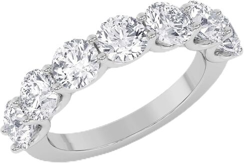 TANACHE 1-3 Carat LAB-GROWN Diamond Non Certified 7 Stone Ring for Women in 14K Gold Or Platinum, EF-VS Clarity, 4 Prong Round Brilliant Diamond Rings, Elegant Anniversary or Bridal Jewelry Gift in Saudi Arabia