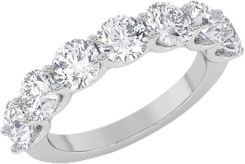 TANACHE 1-3 Carat LAB-GROWN Diamond Non Certified 7 Stone Ring for Women in 14K Gold Or Platinum, EF-VS Clarity, 4 Prong Round Brilliant Diamond Rings, Elegant Anniversary or Bridal Jewelry Gift in Saudi Arabia