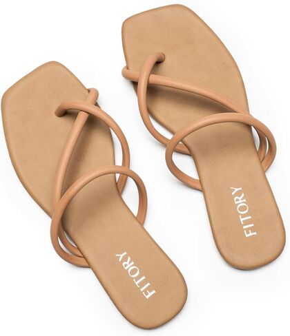 FITORY Women's Slide Sandals Flat Flip Flops with Cross Strap Thongs for Summer Size 6-11 in Saudi Arabia