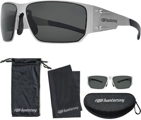 HTS HUNTERSKY M02 0.6 رقيقة يابانية 301 من الفولاذ المقاوم للصدأ خفيفة الوزن MILSPEC 2.5 مللي متر سماكة تأثير الاستقطاب نظارات مضادة للضباب in Kuwait