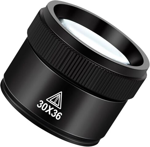 Pocket Magnifying Glass 30X Jewelers Loupe Magnifier 36mm Optical Lens Eye Loop Jewelry Identification Magnifier for Close Work Crafts Reading Repair Gemstone Coins Stamps Antiques Plants (Black) in Saudi Arabia