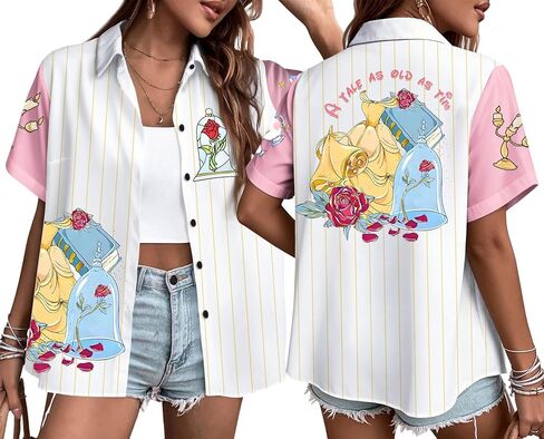 Magical Shirt for Women: Best Day Ever Shirts Funny Castles Graphic Tee Family Vacation Holiday Button Up Tops in Saudi Arabia