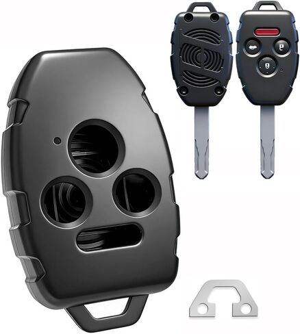 for Honda Key Fob Shell Replacement Civic Accord Fit CR-Z CR-V Pilot Odyssey Insight Crosstour Element Ridgeline,for Acura TSX Key Fob Case Cover (Check Fitment Guide) (Black, 4 Button) in Saudi Arabia