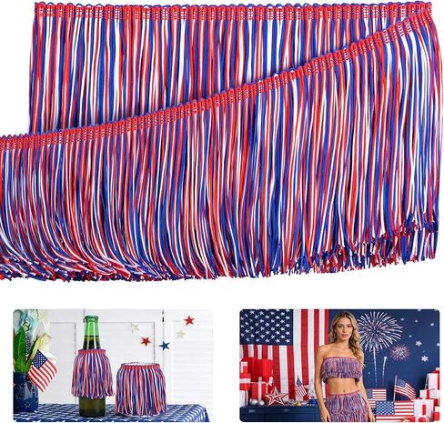 Mardi Gras Chainette Fringe Trim, 5.5 Yard x 3.9'' Mardi Gras Striped Chainette Tassel, Purple Gold Green Fringe Trim Decoration for Costumes Sewing Home DIY Party Parade Float Decor in Saudi Arabia